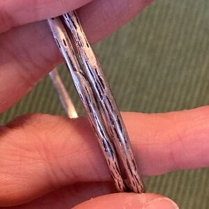 Silver tone “tree Bark” Bangle Bracelets